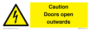 Caution Doors open outwards